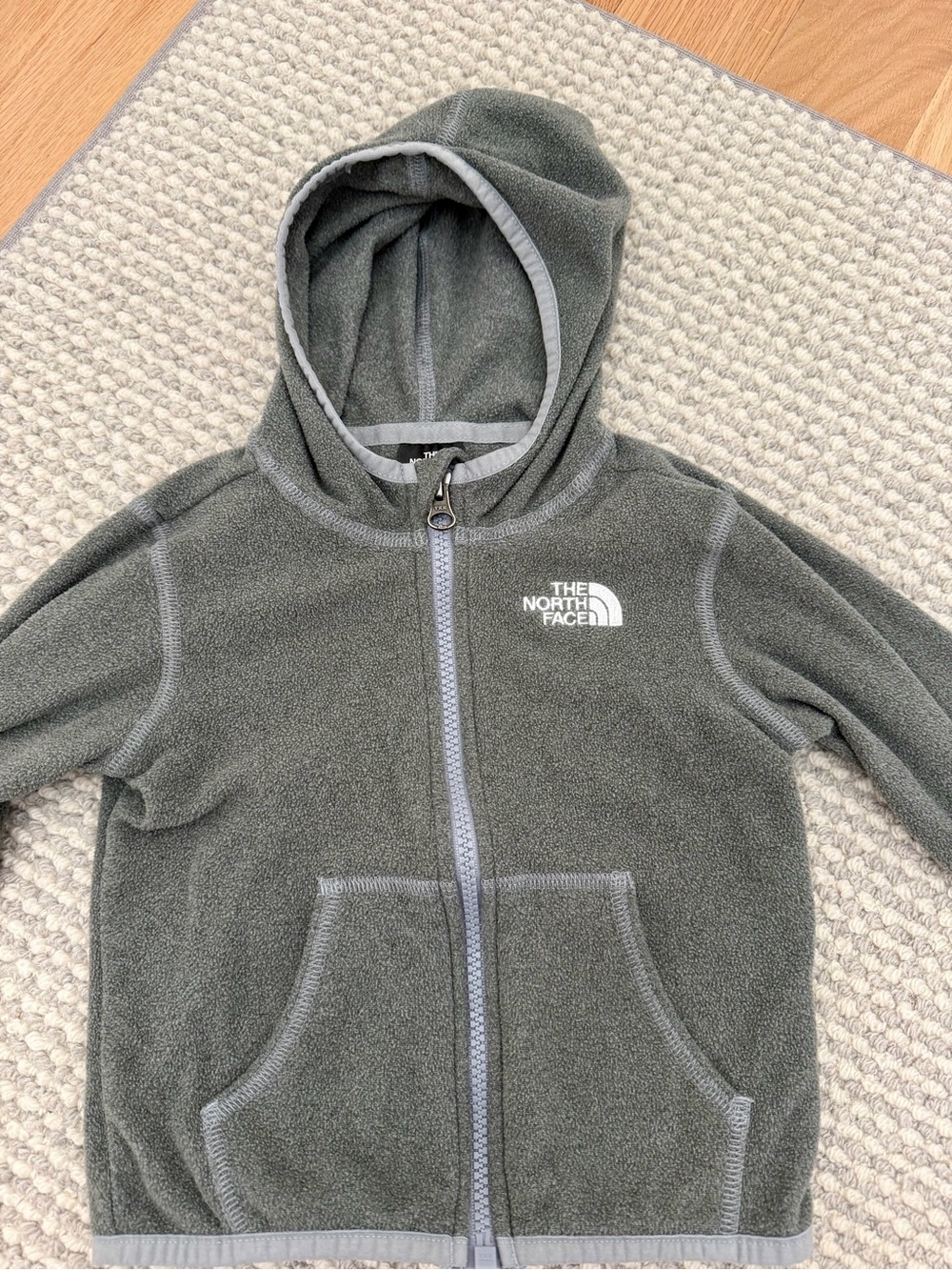 The North Face Baby Glacier Full-Zip Hoodie – Gray | 12–18 Months